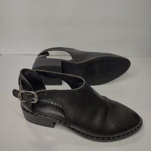 Lucky Brand Women's Giovanna Open Side Bootie Black Leather Size 7